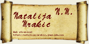 Natalija Mrakić vizit kartica